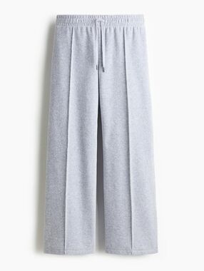 Wide-leg Velour Sweatpants